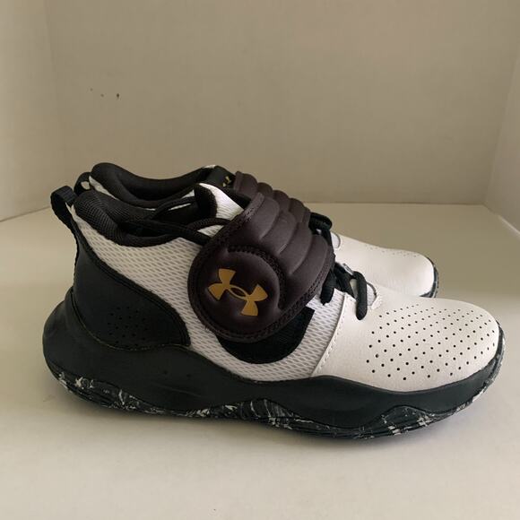 Under Armour GS Zone BB 2 Boy's Size 5Y Sneaker Shoes White/Black NIB Brand New - Picture 2 of 14